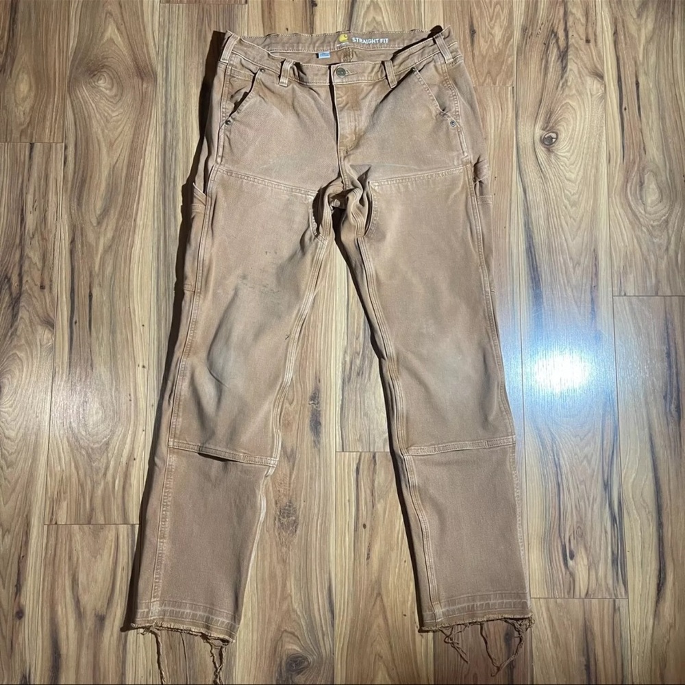 Carhartt 104296 Brown Women's Relaxed Fit Stretch Twill Pant 12 Tall